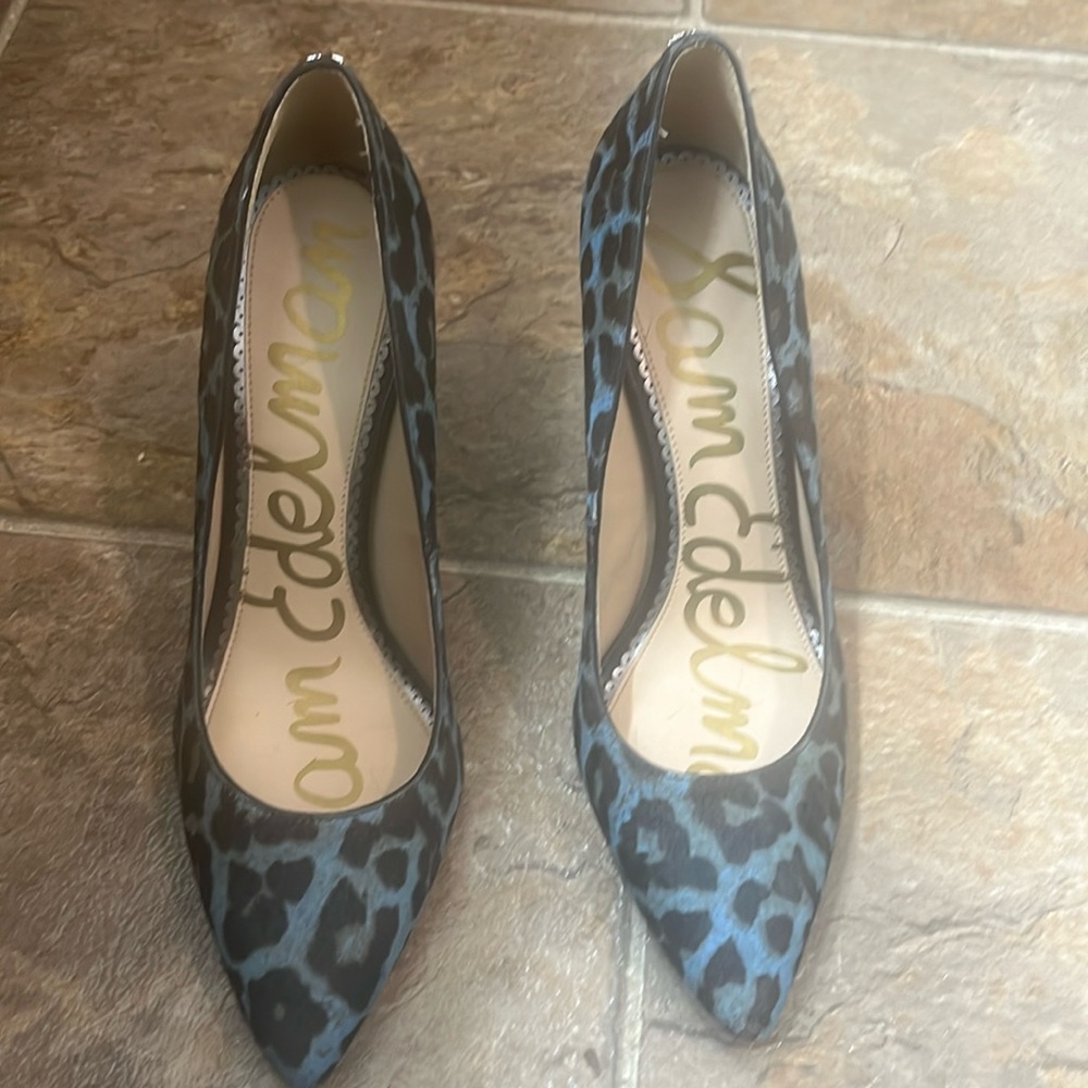Sam Edelman cow skin leopard printed heels